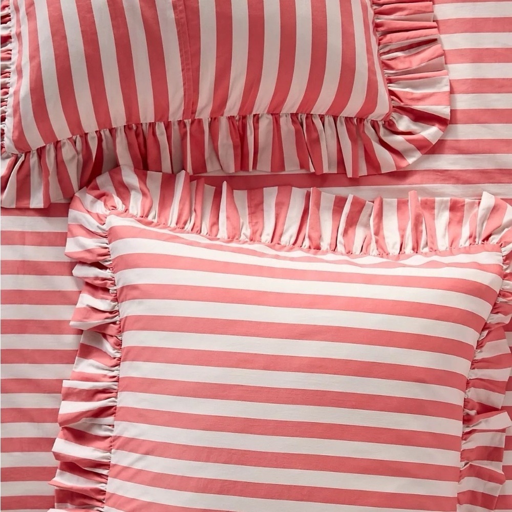 Anthropologie Cotton Cottage Striped Eurosham New out of Package 1 Sham !